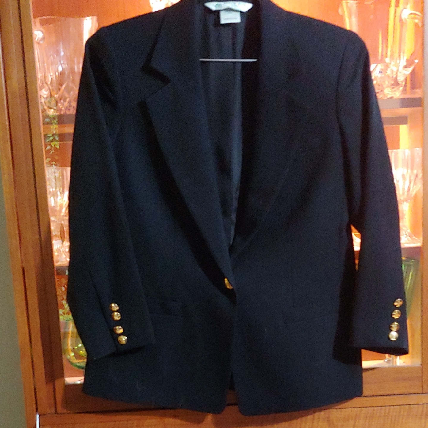 Austin Reed Black Blazer With Gold Logo Buttons